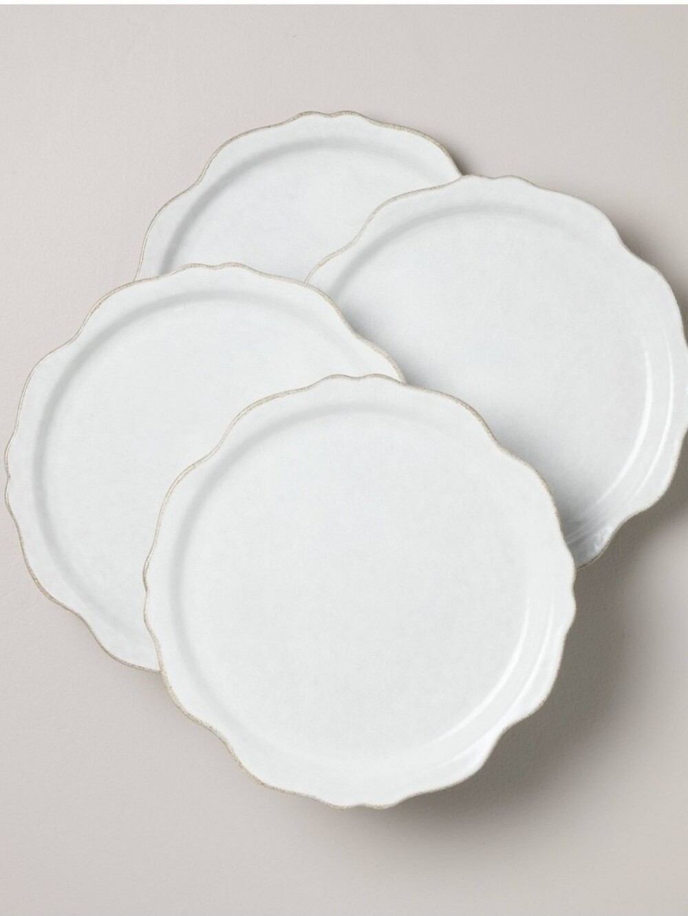 Set of 4 Carved Edge Dinner Plate Cream - Hearth & Hand™ with Magnolia